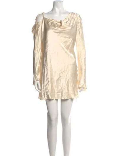 Pre-owned Shona Joy Cowl Neck Mini Dress W/ Tags In Neutrals