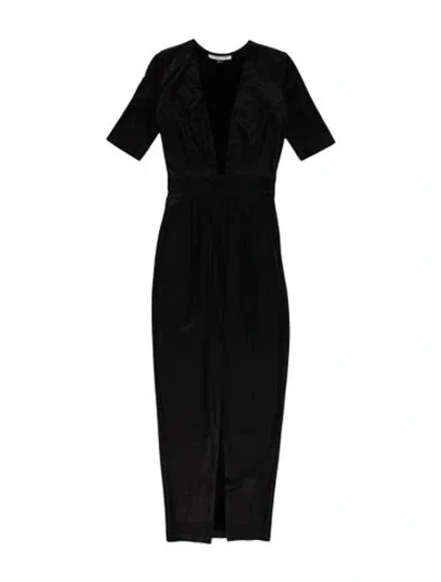 Pre-owned Shona Joy Crew Neck Long Dress In Black