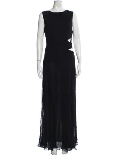 Pre-owned Shona Joy Crew Neck Long Dress In Black