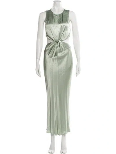 Pre-owned Shona Joy Crew Neck Long Dress In Green