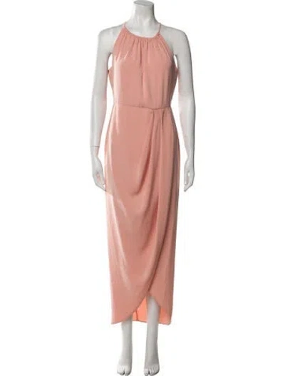 Pre-owned Shona Joy Crew Neck Long Dress In Pink