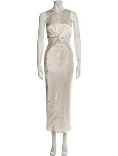 Pre-owned Shona Joy Crew Neck Long Dress W/ Tags In Neutrals