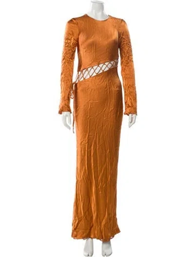 Pre-owned Shona Joy Crew Neck Long Dress W/ Tags In Orange