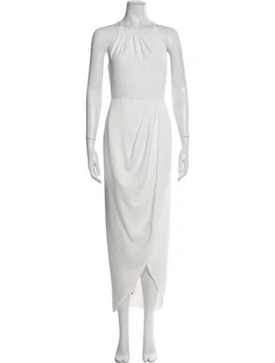 Pre-owned Shona Joy Crew Neck Long Dress In White
