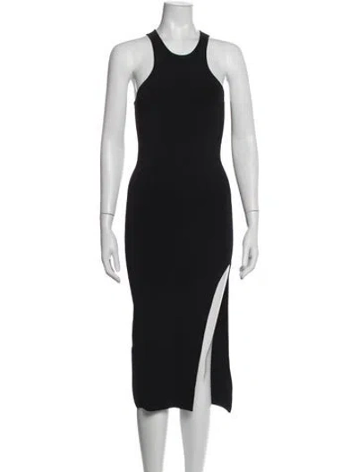 Pre-owned Shona Joy Crew Neck Midi Length Dress In Black