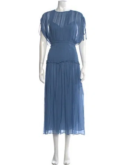 Pre-owned Shona Joy Crew Neck Midi Length Dress W/ Tags In Blue