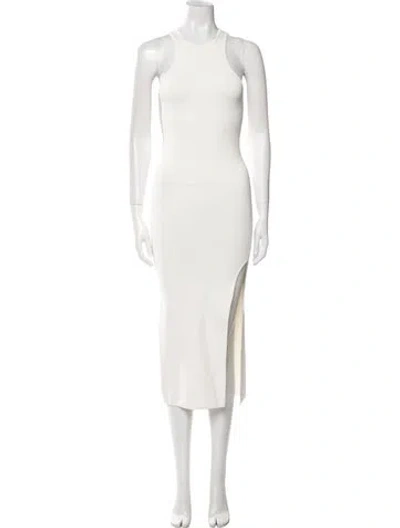 Pre-owned Shona Joy Crew Neck Midi Length Dress W/ Tags In White