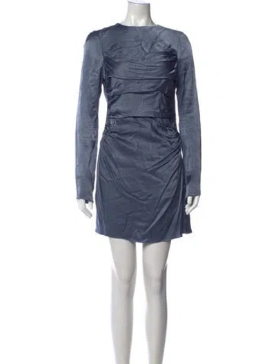 Pre-owned Shona Joy Crew Neck Mini Dress In Blue