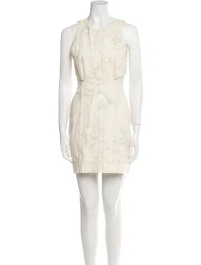 Pre-owned Shona Joy Crew Neck Mini Dress In Neutral
