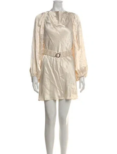 Pre-owned Shona Joy Crew Neck Mini Dress In Neutral