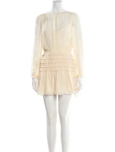 Pre-owned Shona Joy Crew Neck Mini Dress In Neutrals