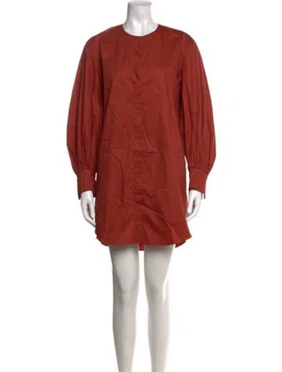 Pre-owned Shona Joy Crew Neck Mini Dress W/ Tags In Brown