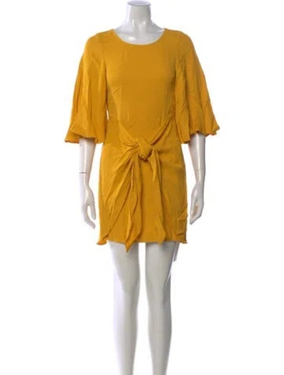 Pre-owned Shona Joy Crew Neck Mini Dress In Yellow