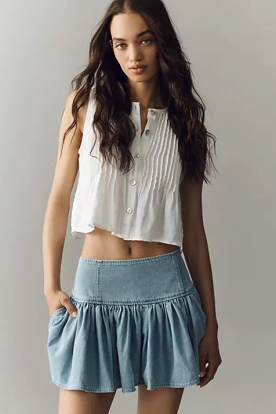 Shona Joy Elsworth Cotton Mini Skirt In Blue