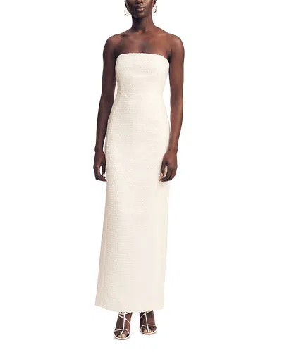 Shona Joy Eluna Panelled Sequin Dress In White