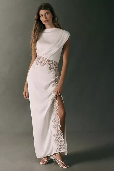 Shona Joy Eniko Satin Maxi Dress In White
