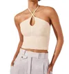 Shona Joy Eve Cross Front Top In Coconut In White