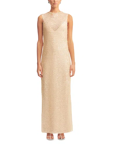 Shona Joy Everly High Neck Sleeveless Dress In Brown