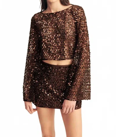 Shona Joy Everly Mini Skirt In Brown