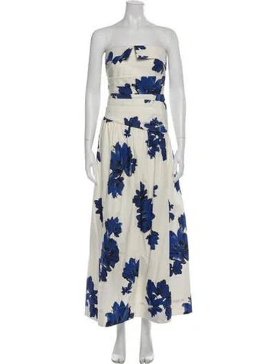 Pre-owned Shona Joy Floral Print Long Dress In Multi