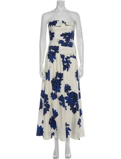 Pre-owned Shona Joy Floral Print Long Dress In Multi