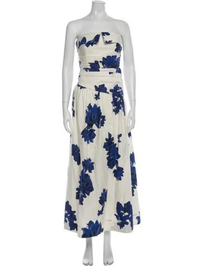 Pre-owned Shona Joy Floral Print Long Dress In Multi