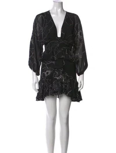 Pre-owned Shona Joy Floral Print Mini Dress In Black