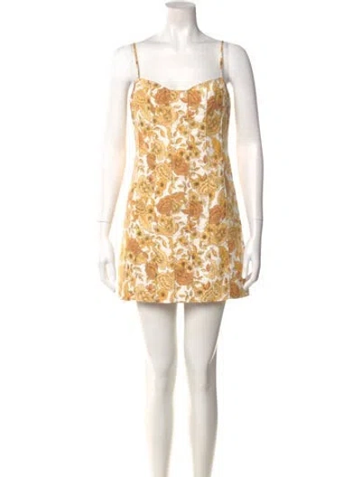 Pre-owned Shona Joy Floral Print Mini Dress In Blue