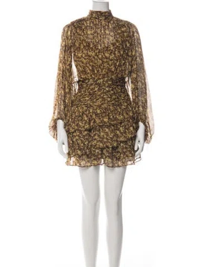 Pre-owned Shona Joy Floral Print Mini Dress In Green