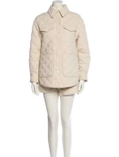Pre-owned Shona Joy Glitter Accents Short Set In Neutral