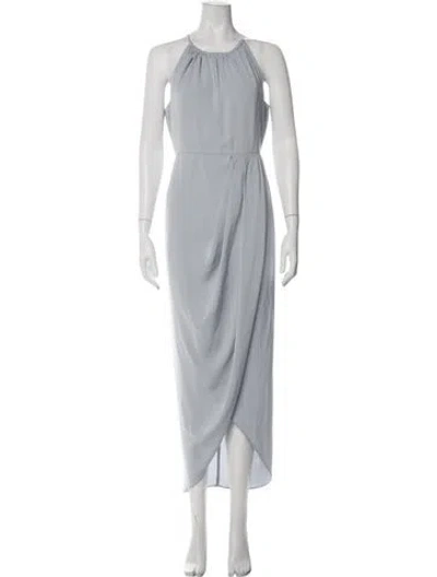 Pre-owned Shona Joy Halterneck Long Dress In Blue