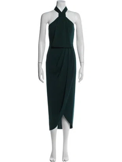 Pre-owned Shona Joy Halterneck Long Dress In Green