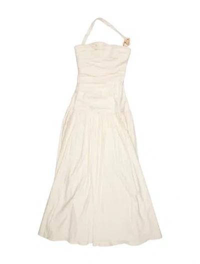 Pre-owned Shona Joy Halterneck Long Dress In Neutrals