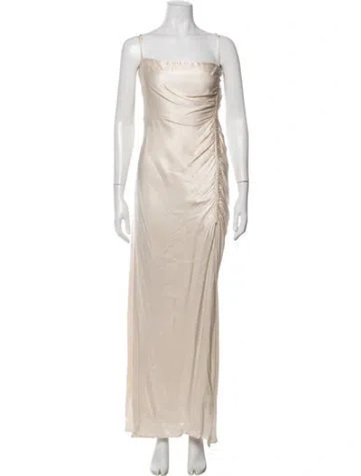 Pre-owned Shona Joy Halterneck Long Dress In Neutrals