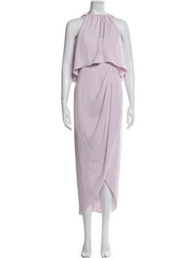 Pre-owned Shona Joy Halterneck Long Dress In Purple