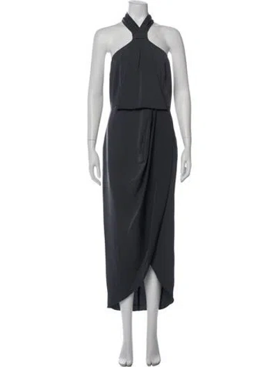 Pre-owned Shona Joy Halterneck Long Dress W/ Tags In Gray