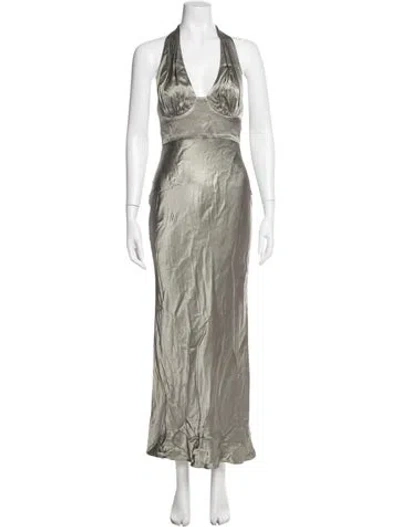 Pre-owned Shona Joy Halterneck Long Dress W/ Tags In Green