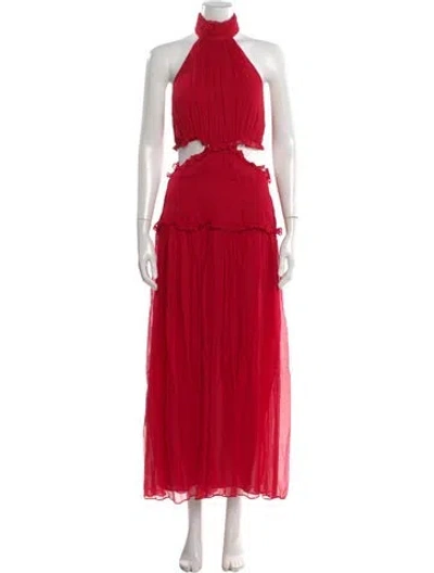 Pre-owned Shona Joy Halterneck Long Dress W/ Tags In Red