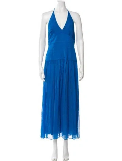 Pre-owned Shona Joy Halterneck Midi Length Dress In Blue