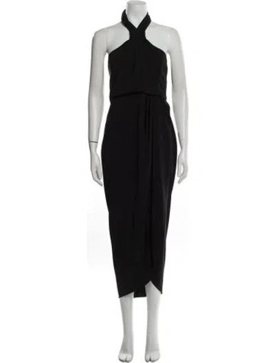 Pre-owned Shona Joy Halterneck Midi Length Dress In Blue