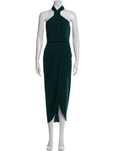Pre-owned Shona Joy Halterneck Midi Length Dress In Green
