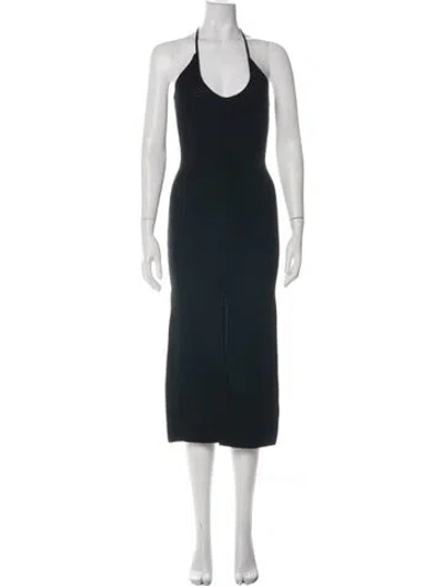 Pre-owned Shona Joy Halterneck Midi Length Dress In Multi