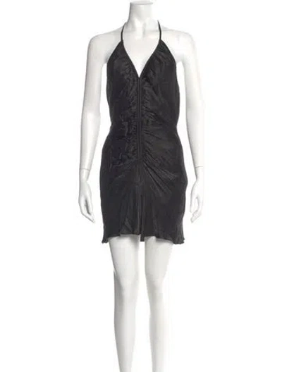 Pre-owned Shona Joy Halterneck Mini Dress In Black