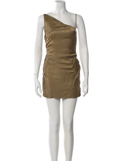 Pre-owned Shona Joy Halterneck Mini Dress In Brown