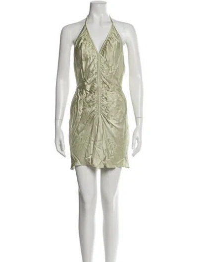 Pre-owned Shona Joy Halterneck Mini Dress In Green