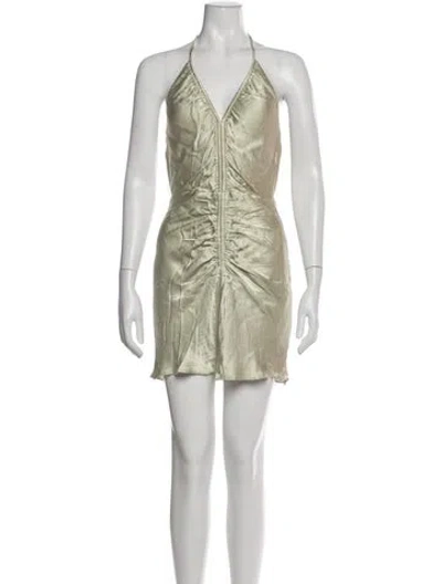 Pre-owned Shona Joy Halterneck Mini Dress In Green