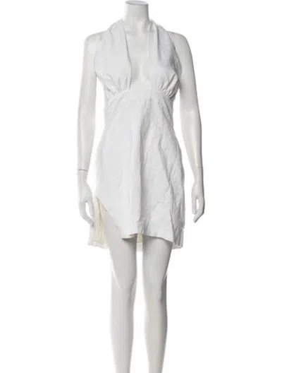 Pre-owned Shona Joy Halterneck Mini Dress In Neutrals
