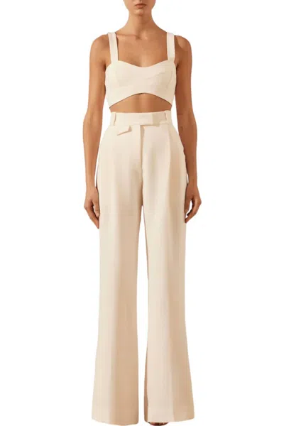 Shona Joy Irena High Waisted Tailored Pants In Ivory In Neutral
