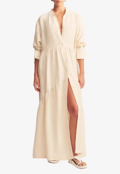 Shona Joy Jasper Tiered Maxi Dress In White