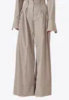 Shona Joy Jayde High-waisted Striped Pants In Navy